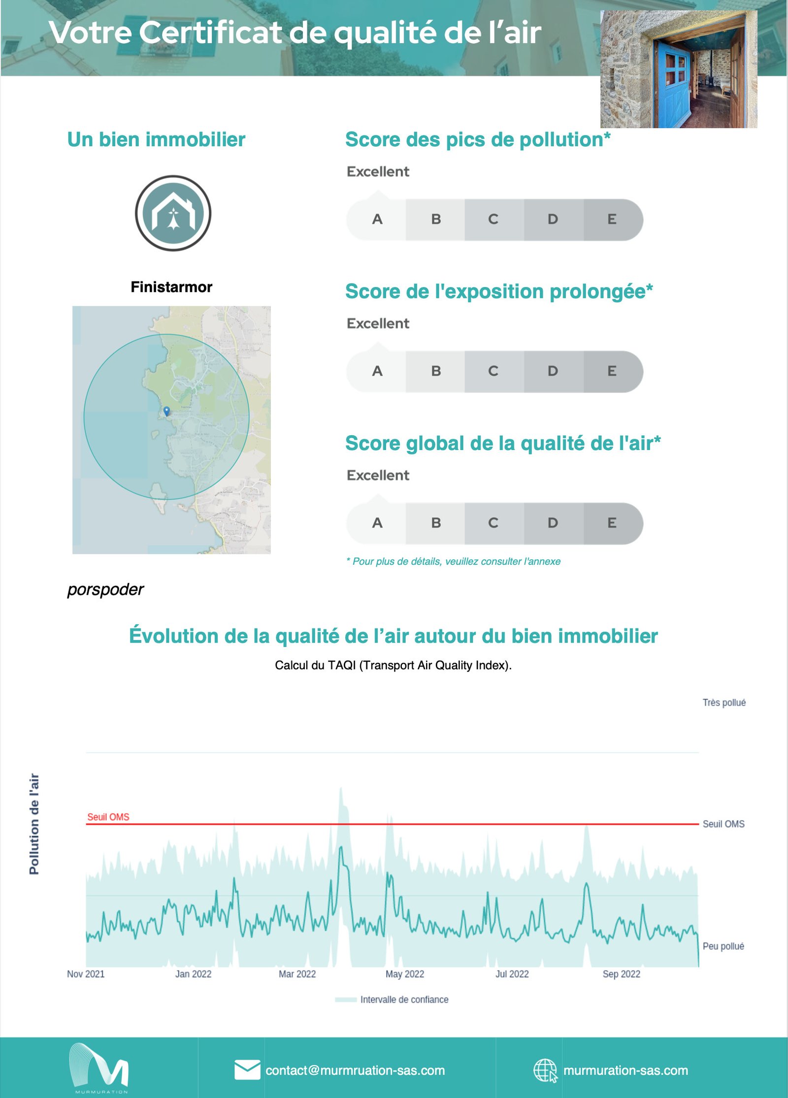PORSPODER : magnifique vue mer pour ce cosy penty avec jardin et terrasse