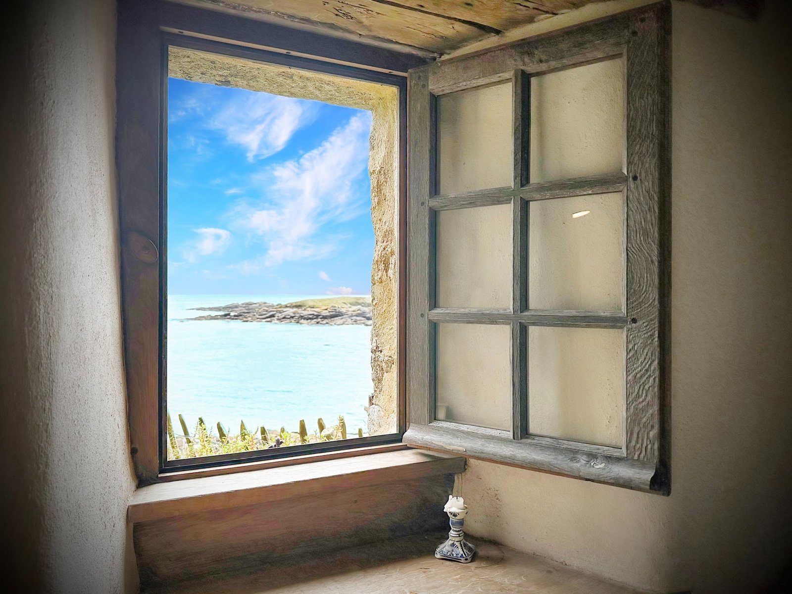 PORSPODER : magnifique vue mer pour ce cosy penty avec jardin et terrasse
