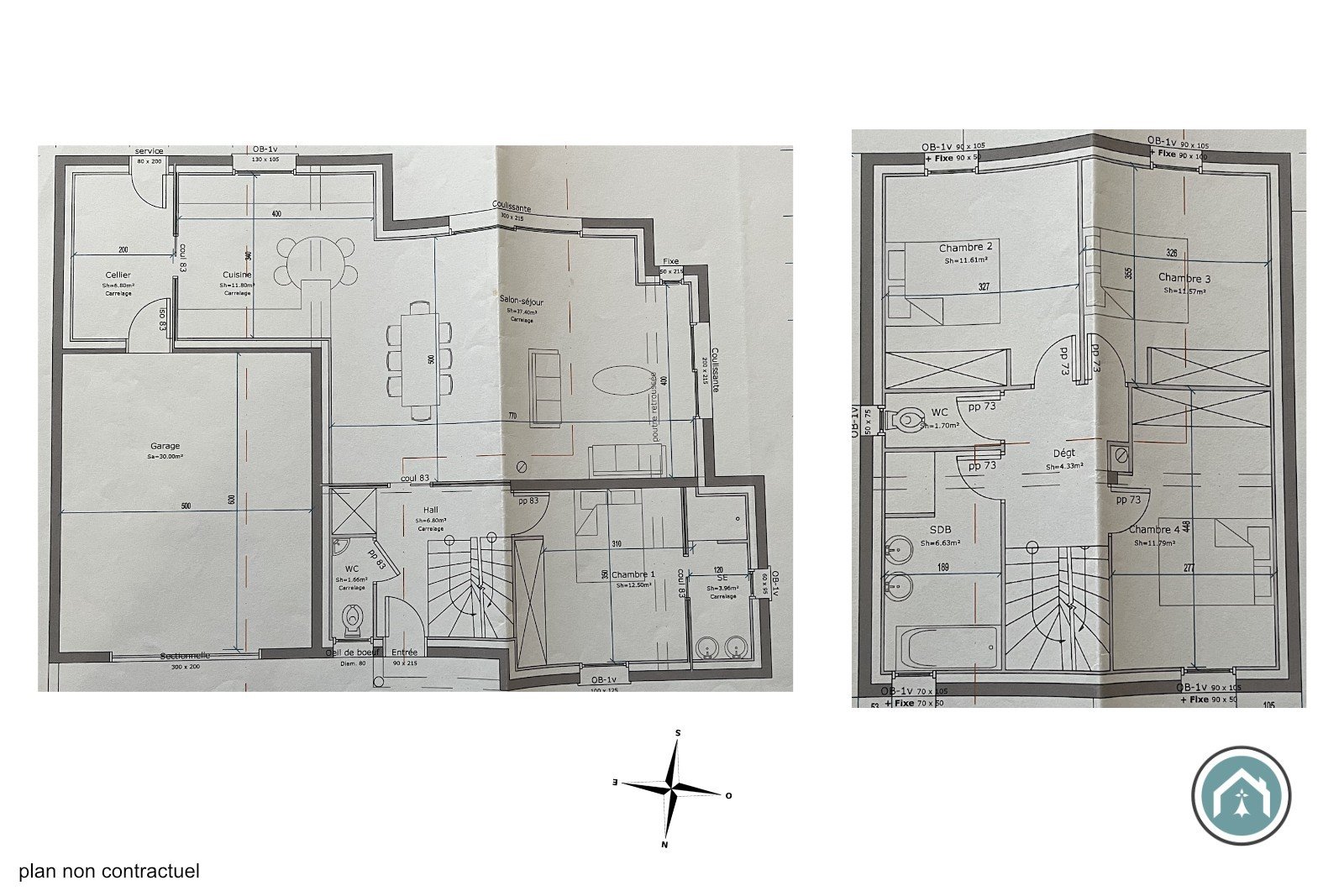 LE RELECQ-KERHUON: BELLE MAISON COMTEMPORAINE DE130m², 4 CHAMBRES