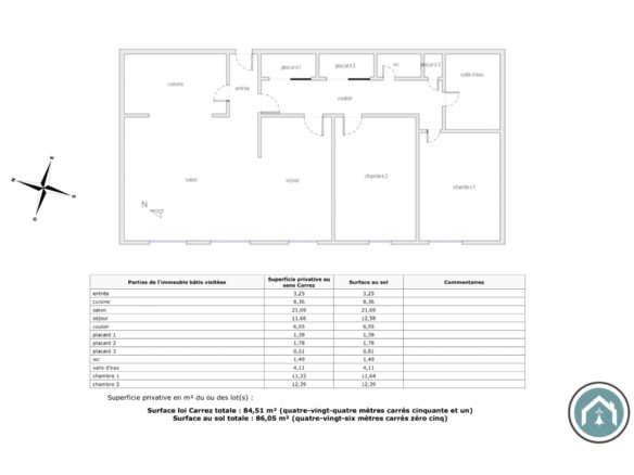 EXCLUSIVITÉ : APPARTEMENT T4 de 84 m2 EN VIAGER