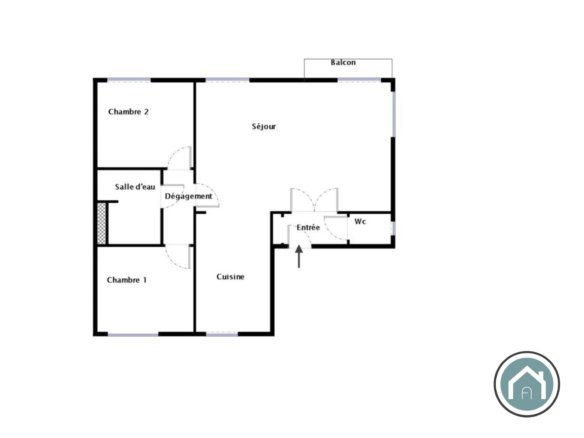 COUR DAJOT: Charmant appartement T3 avec deux chambres et balcon