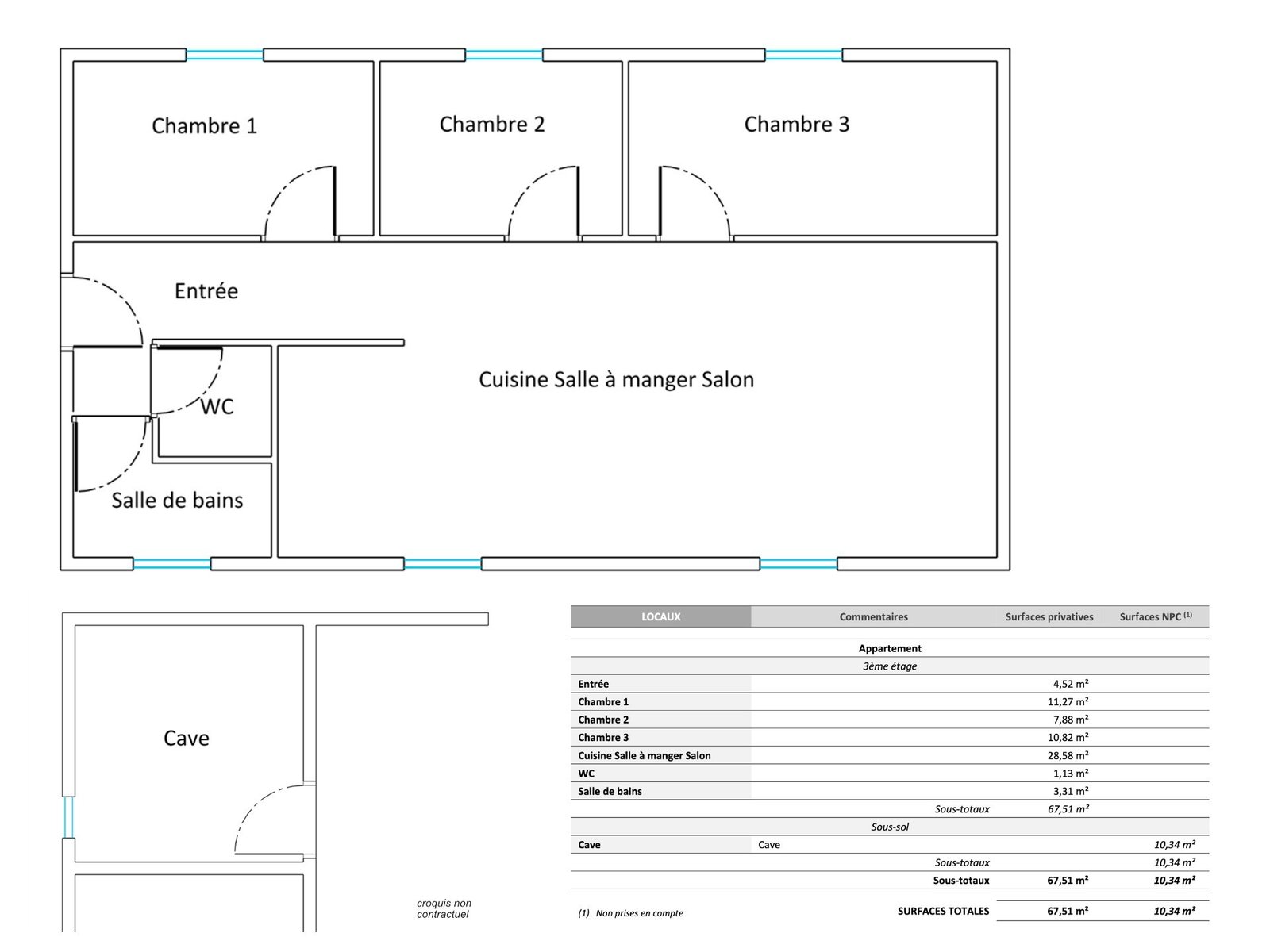 EXCLUSIVITÉ : BEL APPARTEMENT T4 DE 68 M² PROCHE DE STRASBOURG